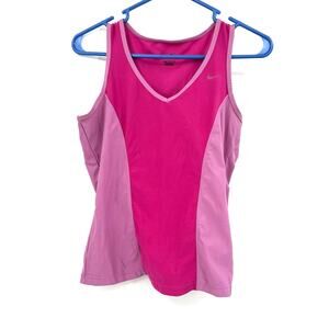 Nike size medium drifit pink‎ purple color block tank top athletic athleisure